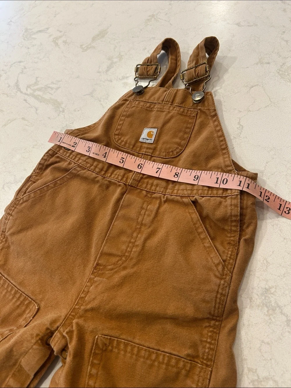 Carhartt Tan/Brown Infants Duck Canvas Overalls with Front Pocket 18 Month